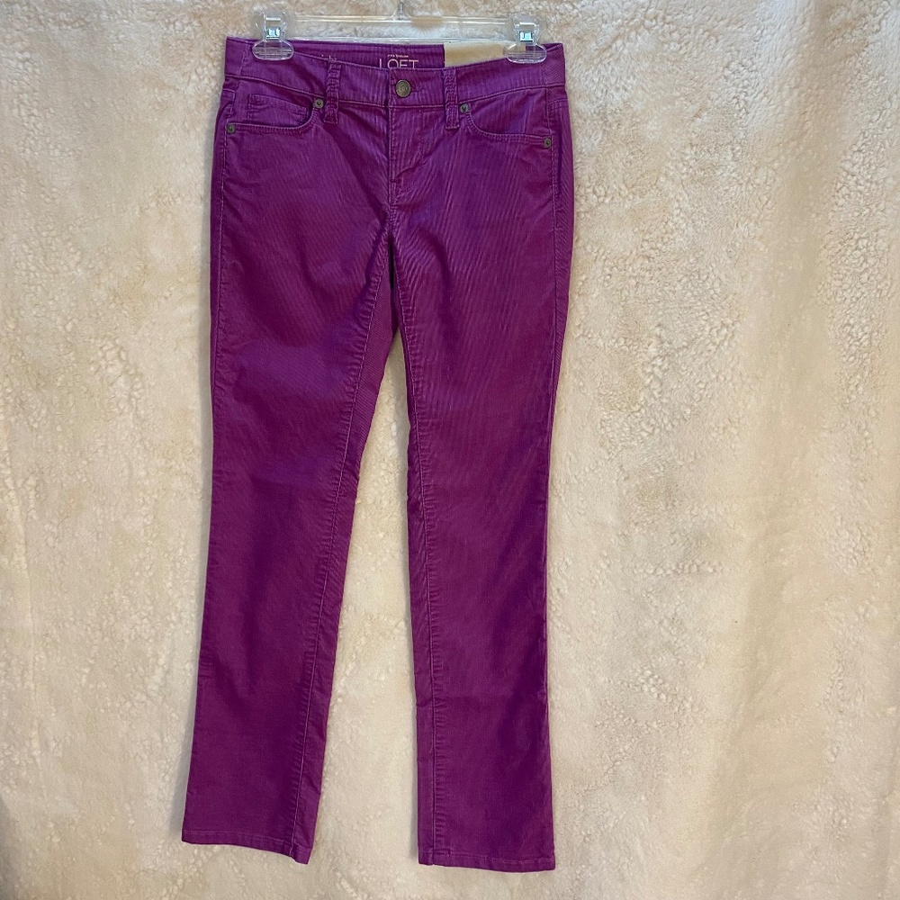 LOFT modern straight corduroy pants, magenta pink, size 24 petite